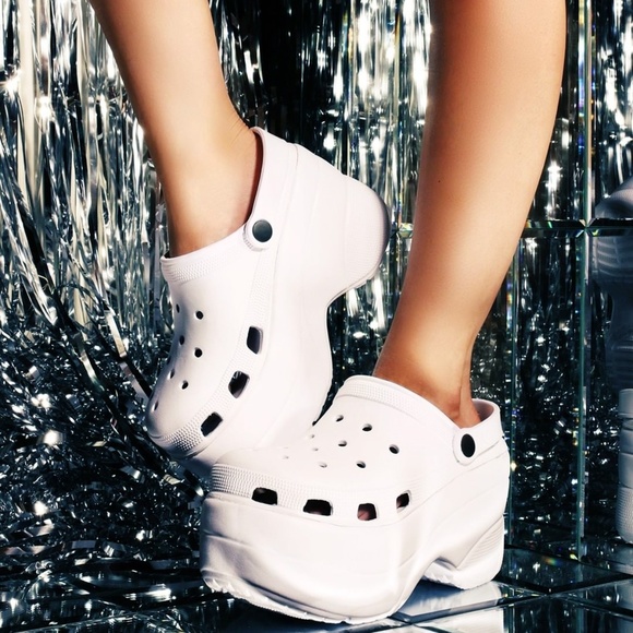 Cape Robbin Shoes - NEW🔥 Unisex White Slip-On Platform Slide Sandal Clogs Wedge High Heel Slingback